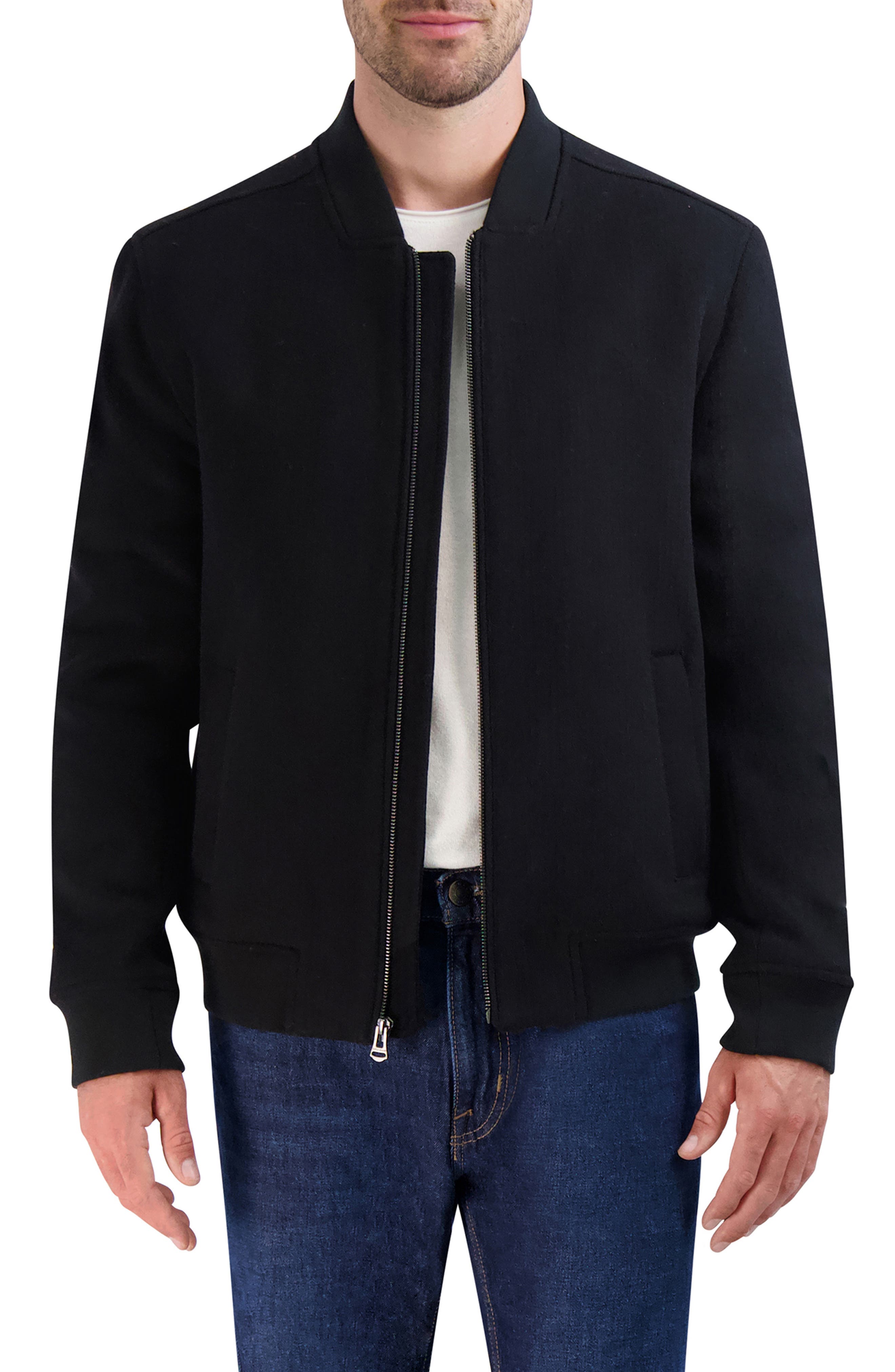 Wool-blend bomber jacket