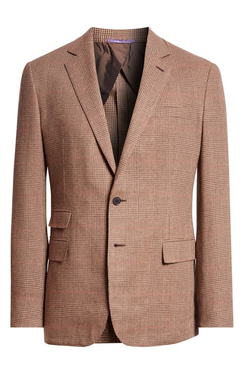 Shop Ralph Lauren Purple Label Glen Plaid Wool, Silk & Cashmere Sport Coat In Brown Multi W/burgundy