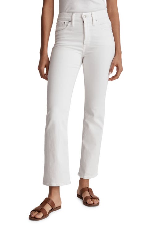 Crop Flare Jeans - White