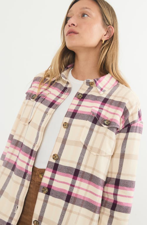 Marine Layer Flannel Shacket In Warm Plaid