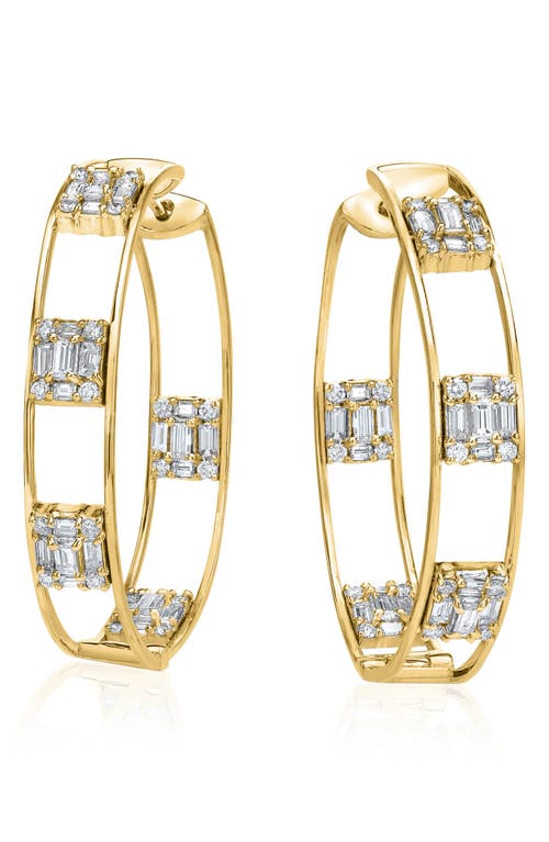 Shop Mindi Mond Clarity Inside Out Diamond Hoop Earrings In Yellow Gold/diamond