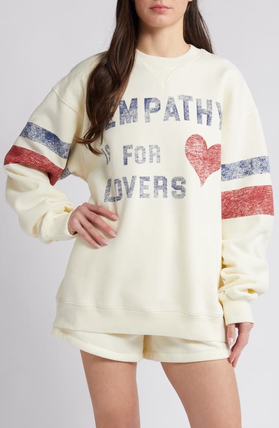 Shop The Mayfair Group Empathy Is For Lovers Graphic Sweatshirt In Cream