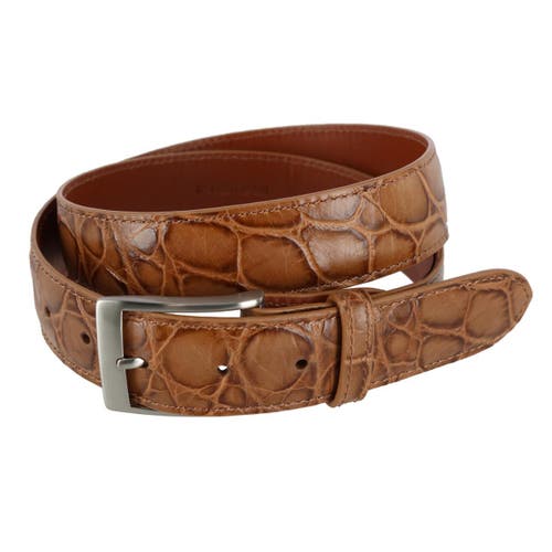 Shop Trafalgar Toby Mock Turtle Embossed Italian Leather 35mm Belt In Taupe