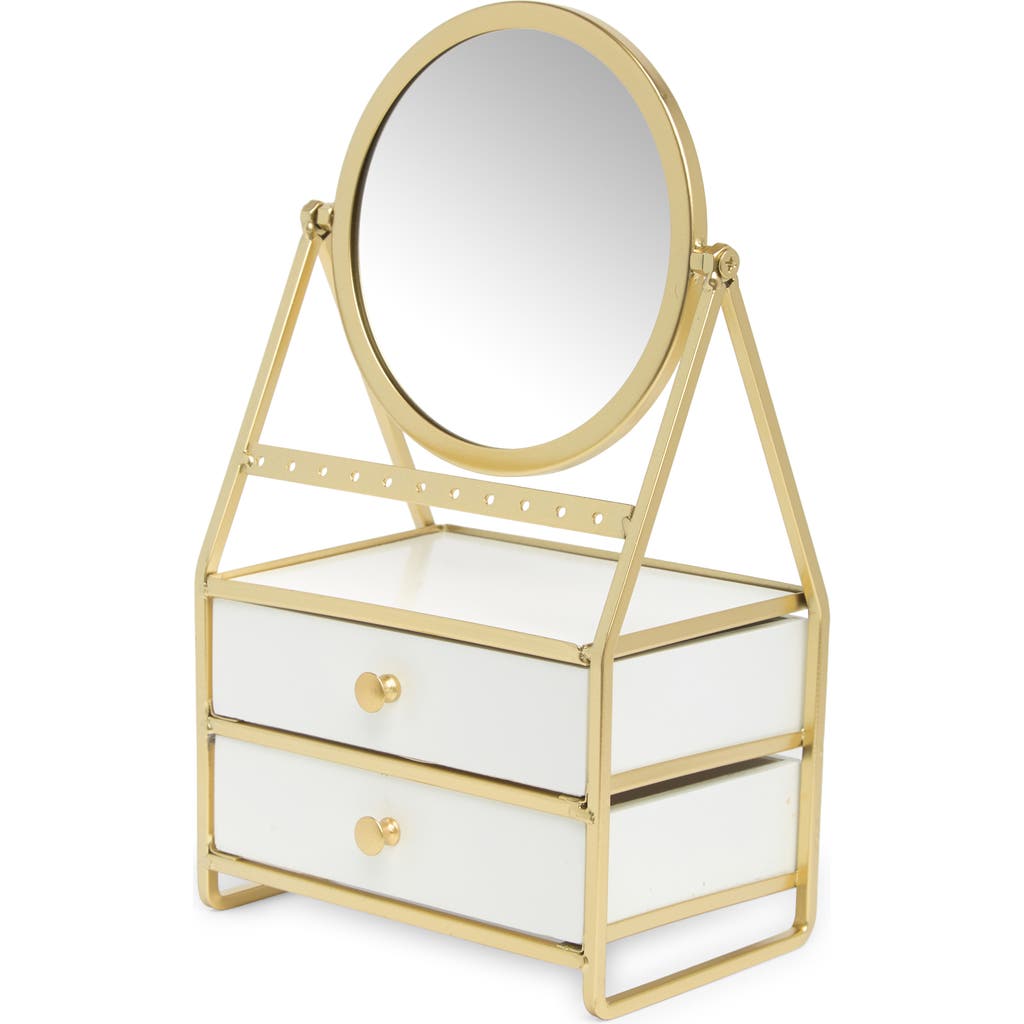 Shop Nordstrom Jewelry Drawers With Mirror In White- Gold