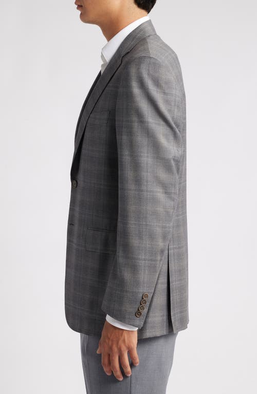 Canali Siena Regular Fit Plaid Wool Sports Coat In Light Grey