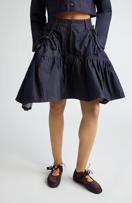 Cecilie Bahnsen Gloria Asymmetric Denim Skirt in Indigo at Nordstrom, Size 2 Us