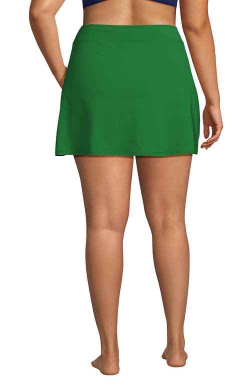 Shop Lands' End Plus Size Chlorine Resistant Tummy Control Swim Skirt Swim Bottoms In Fresh Grass