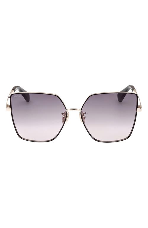 Max Mara 60mm Oversize Butterfly Sunglasses in Gold /Gradient Smoke