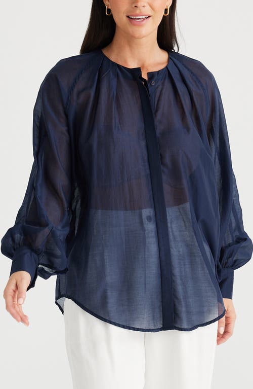 Shop Brave + True Brave+true Cooper Button-up Shirt In Navy