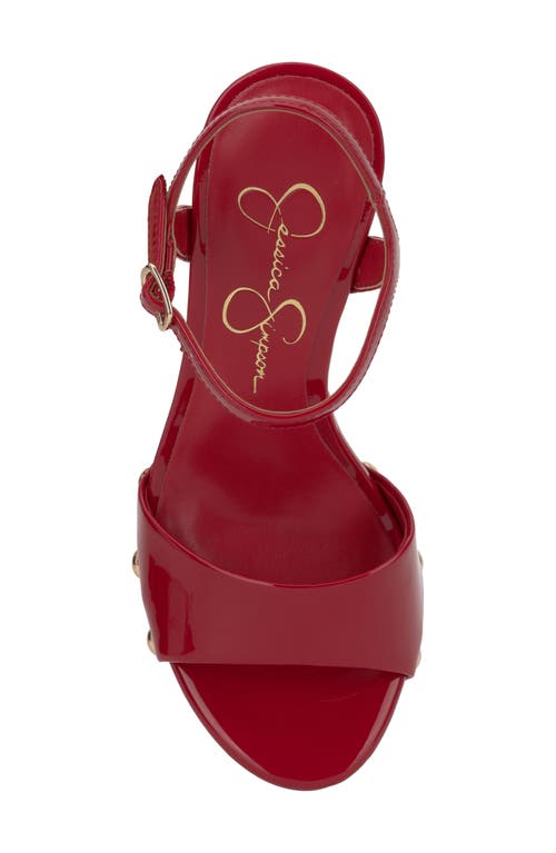 Jessica Simpson Calenta Ankle Strap Platform Sandal In Red Muse