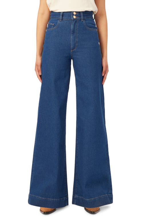 DL1961 Hepburn High Waist Ankle Wide Leg Jeans Vibrant Rinse Vintage at Nordstrom,