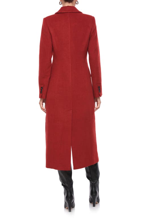 Shop Avec Les Filles Cutaway Tailored Maxi Coat In Carmine