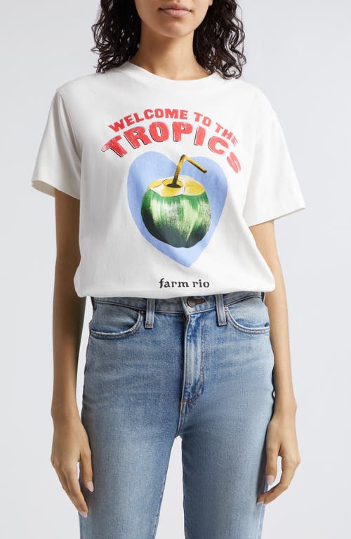 FARM Rio Welcome to the Tropics Cotton Graphic T-Shirt in Off-White at Nordstrom, Size X-Small