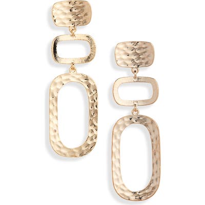 Panacea Hammered Geo Drop Earrings