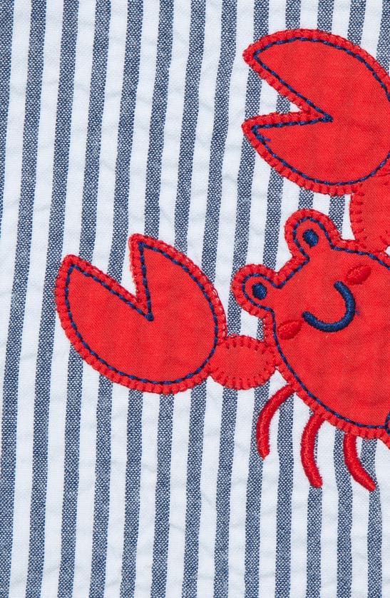 Shop Little Me Lobster Shortall & Hat Set In Blue