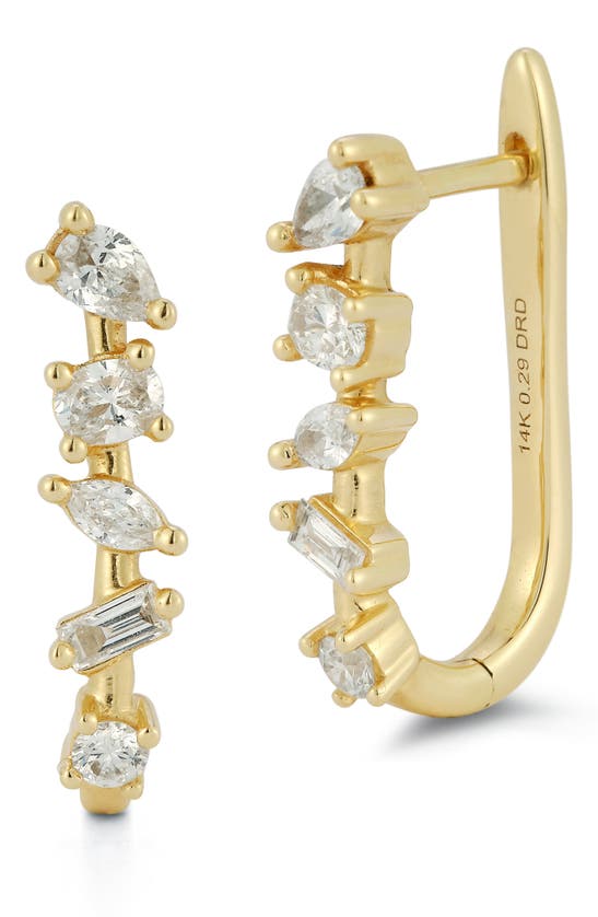 Shop Dana Rebecca Designs Alexa Jordyn Mixed Diamond U-hoop Earrings In Yellow Gold