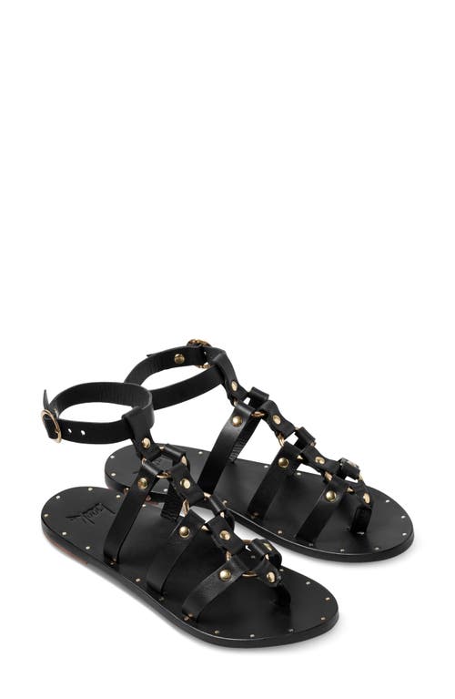 Beek Crane Studded Gladiator Sandal in Black/Black