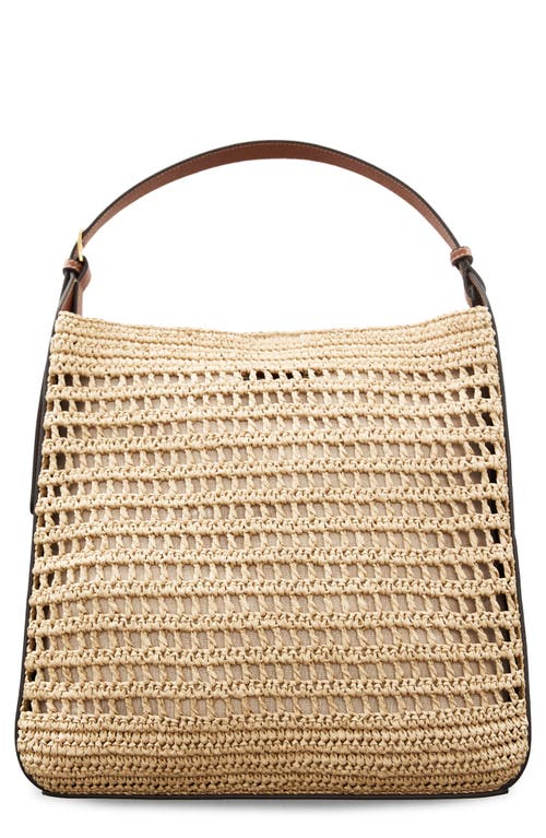 MANGO Medium Valeta Crocheted Raffia Bag in Medium Brown at Nordstrom