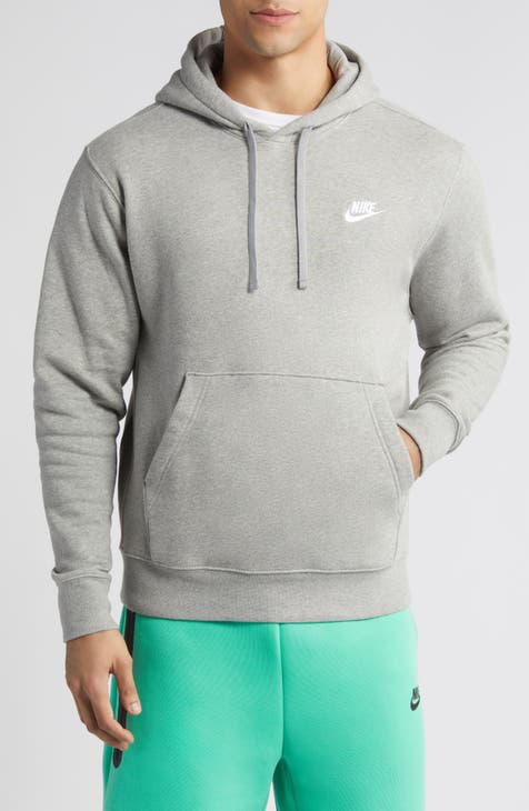 Nike Sportswear Club Fleece Graphic Pullover Hoodie Bright Mandarin / White  - White