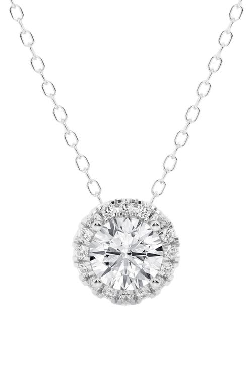 Shop Badgley Mischka Collection Lab Created Diamond Halo Necklace In White Gold