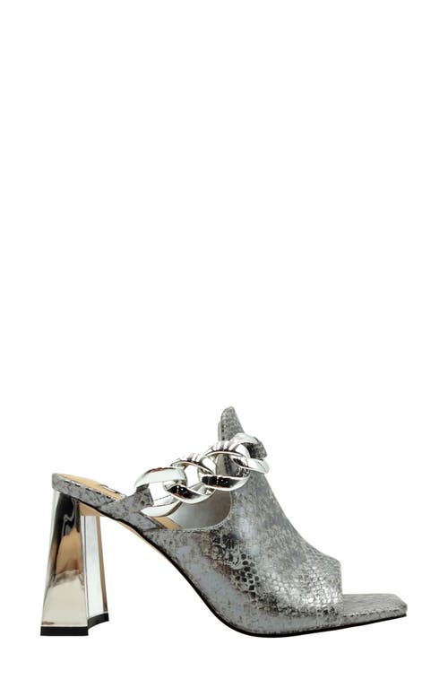 Ninety Union Ryder Open Toe Pump In Silver Snake
