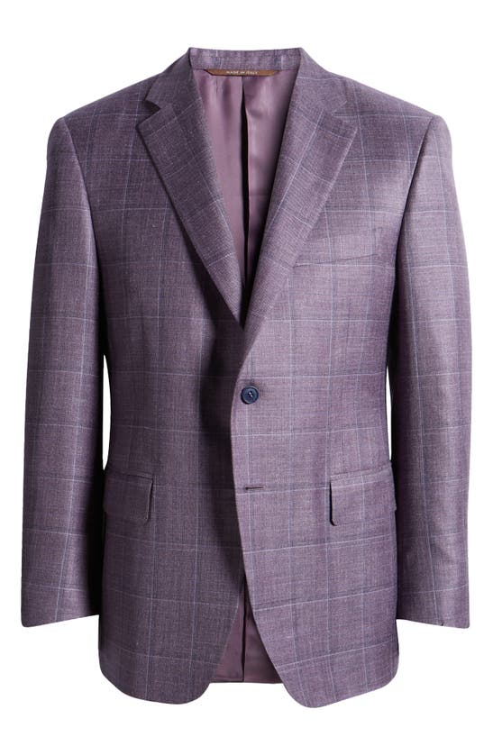 Shop Canali Siena Regular Fit Plaid Sport Coat In Purple