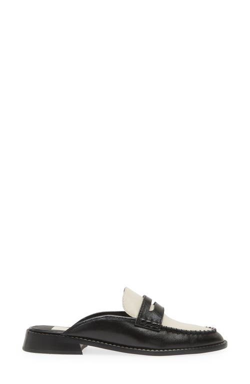 Shop Dolce Vita Havan Loafer Mule In White/black Crinkle Patent