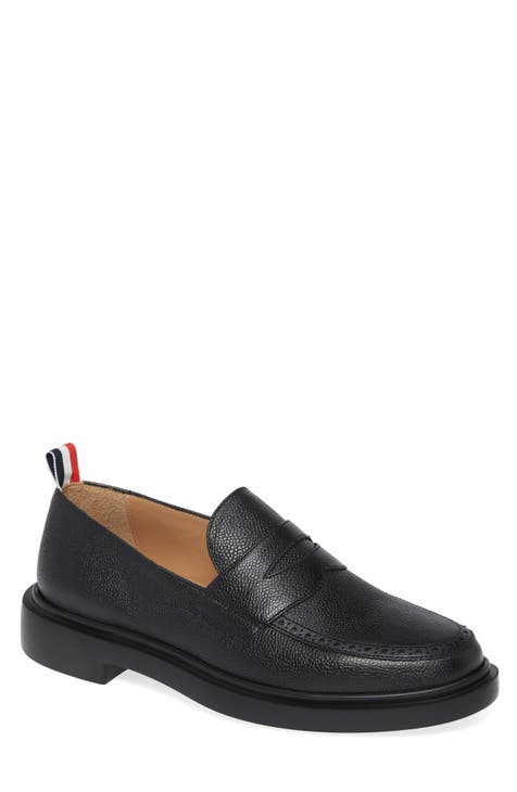 Thom Browne - Sailboat Embroidered Varsity Penny Loafer - 37 - Neutrals - Female