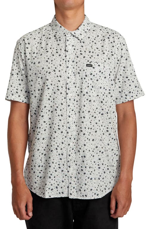 RVCA English Roses Short Sleeve Button-Up Shirt in White at Nordstrom, Size Small