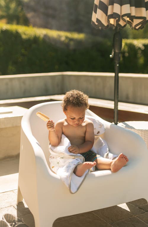 Little Unicorn Cotton Muslin & Terry Hooded Towel In Animal Crowd