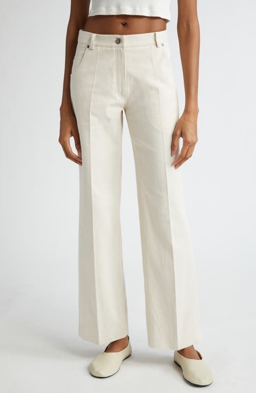 Wide Leg Cotton & Linen Pants in Cream