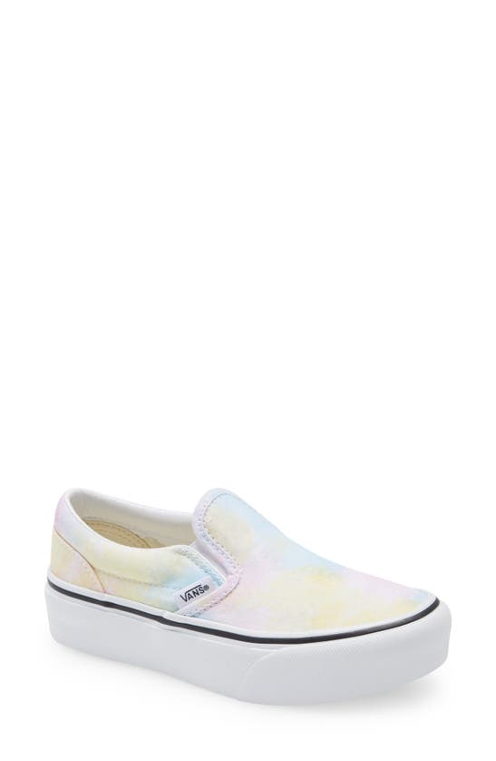 Vans Kids' Classic Slip-on Sneaker In Pastel Clouds/ Multi/ White ModeSens