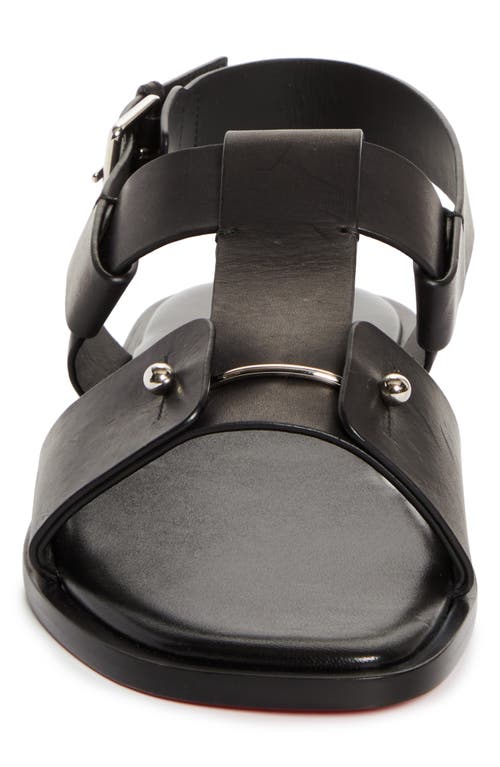 Christian Louboutin Chambeliss Sandal Flats In Black Leather In Black