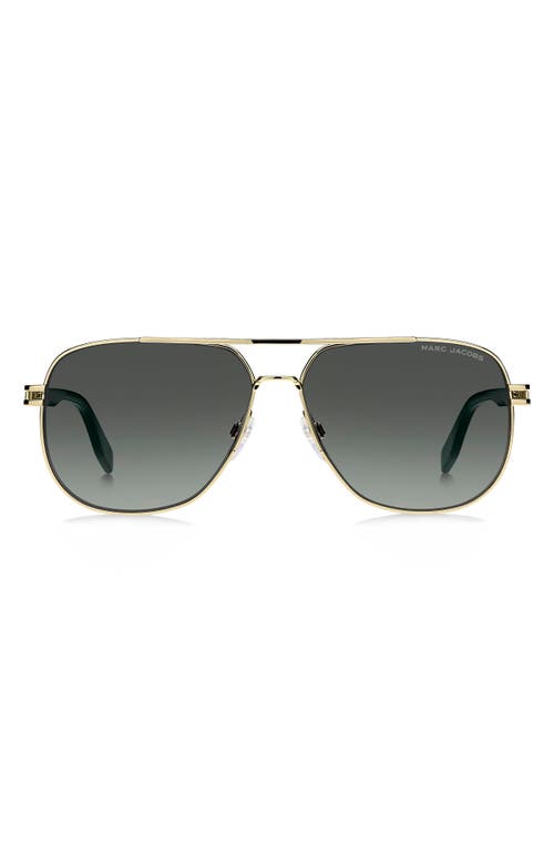 60mm Gradient Aviator Sunglasses in Gold /Grey Shaded