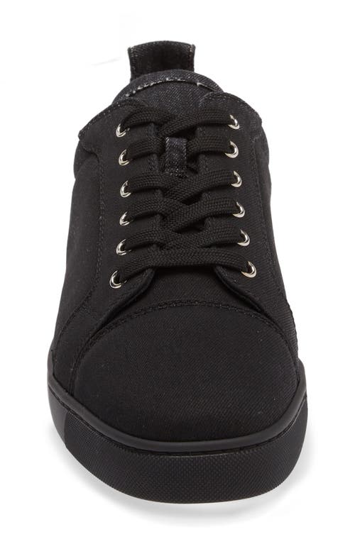 Shop Christian Louboutin Fun Louis Denim Low Top Sneaker In B619 Black-black