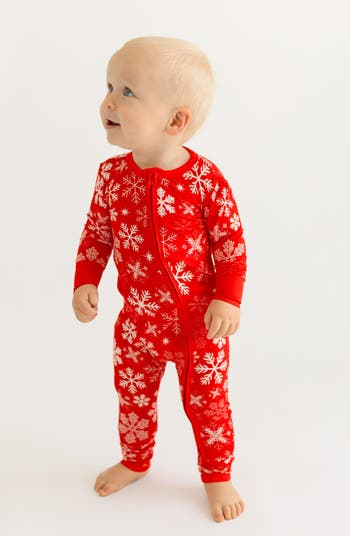 Posh Peanut Zima Snowflake Fitted One-Piece Convertible Footie Pajamas