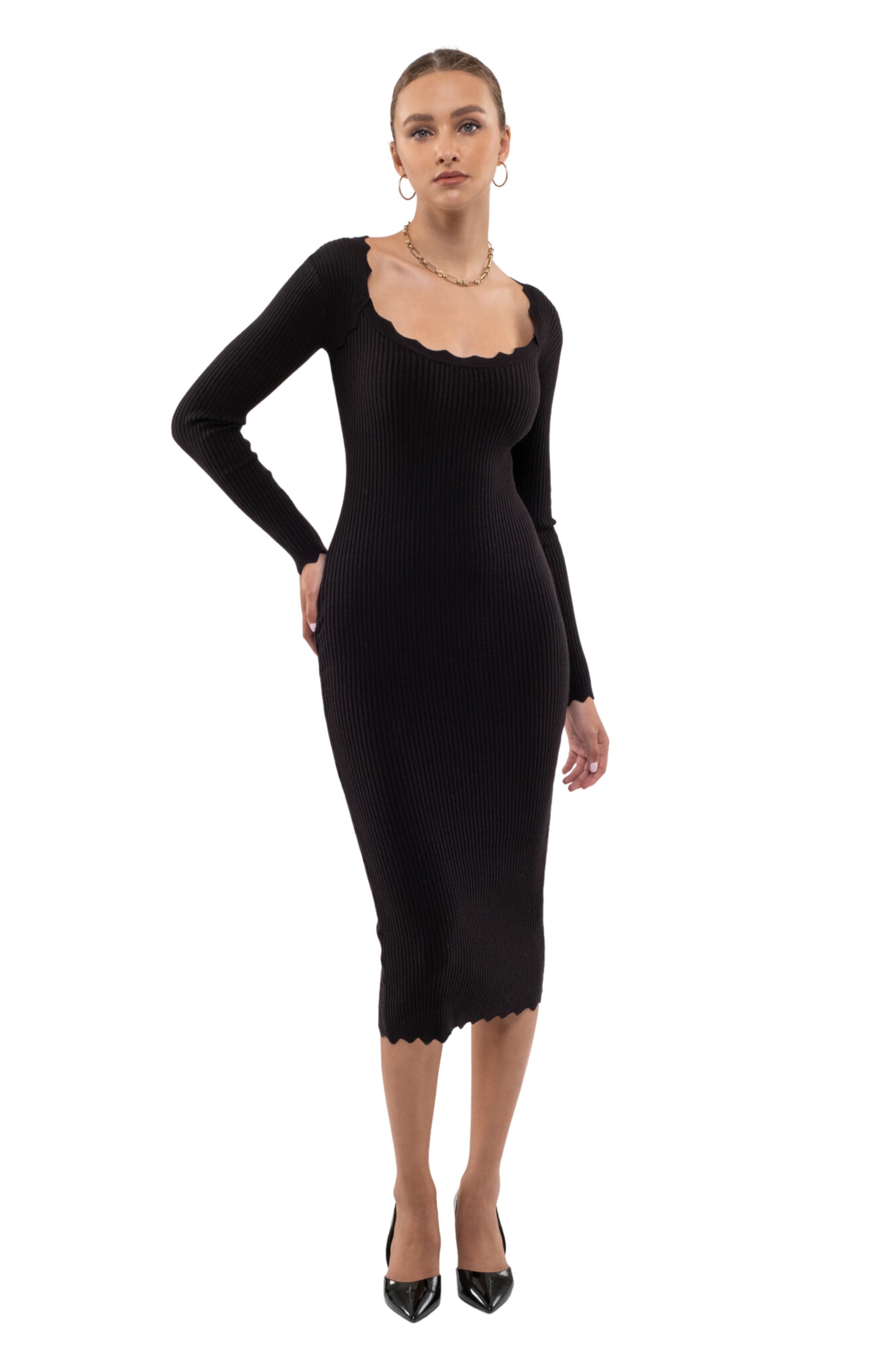 Blu Pepper Ribbed Scallop Knit Dress Nordstromrack