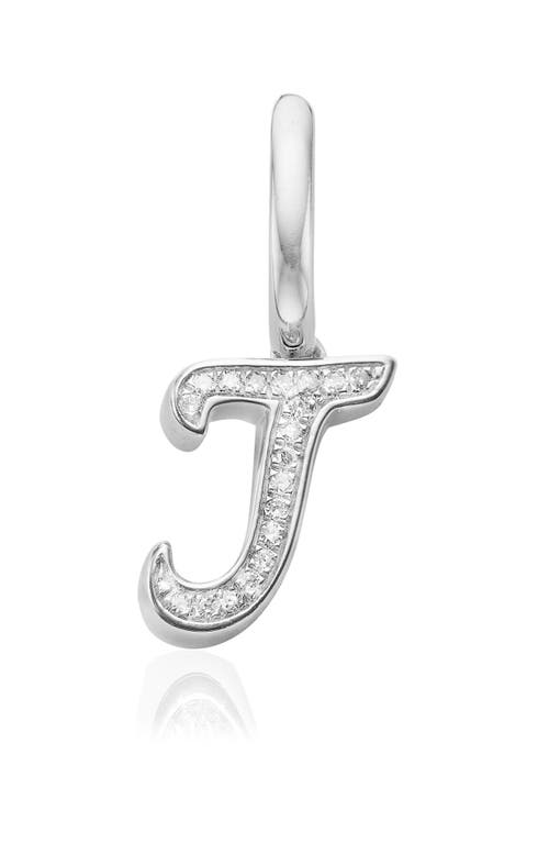 Shop Monica Vinader Alphabet Diamond Pavé Pendant Charm In Silver/diamond- J