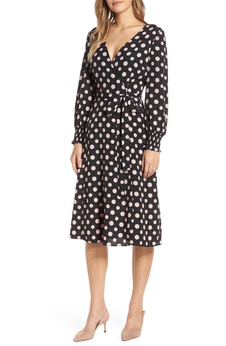 1901 Smocked Cuff Faux Wrap Dress | Nordstrom