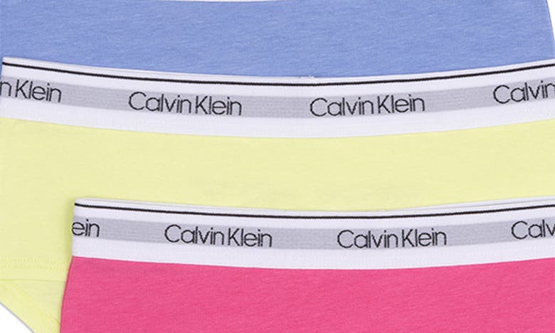 Shop Calvin Klein Kids' 3-pack Hipster Briefs In Shock Pink/ Hydrangea/ Energy