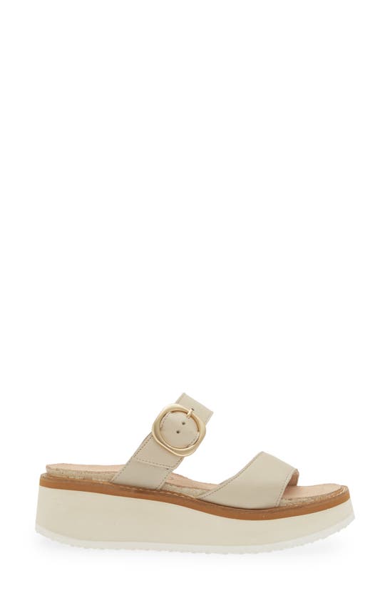 Naot Halvah Platform Wedge Sandal In Soft Ivory Leather
