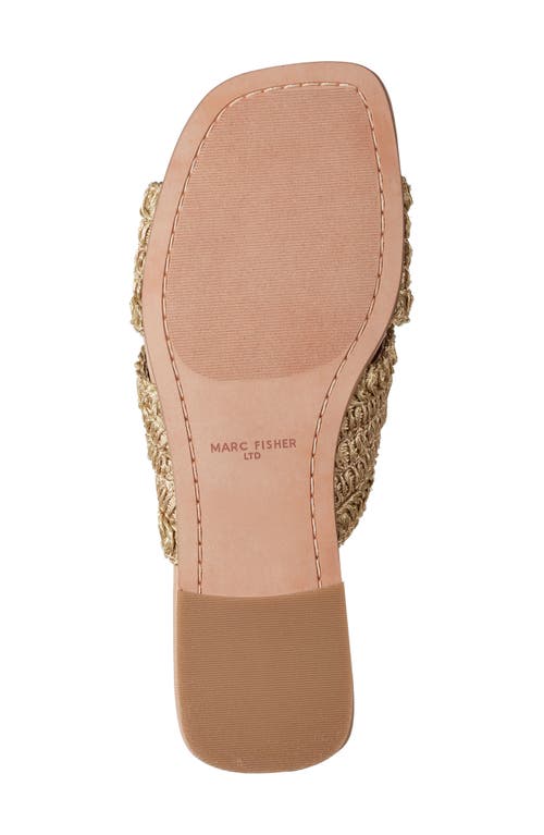Marc Fisher Ltd Narda Woven Raffia Flat Slide Sandals In Metallic Gold
