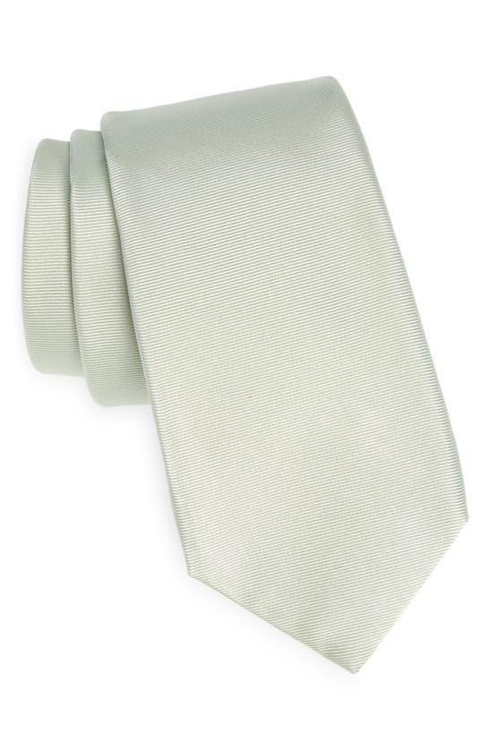 Shop Versace Shovel Silk Rib Tie In Mint