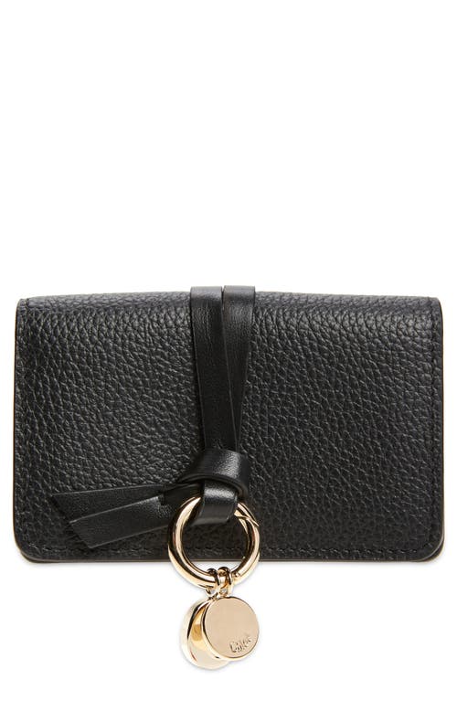Chloé Alphabet Leather Card Case in 001 Black at Nordstrom