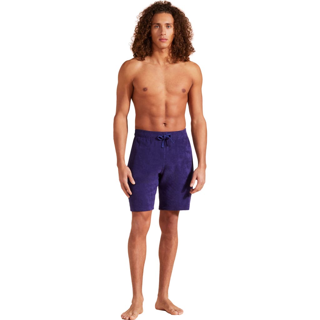 Vilebrequin Solid Organic Terry Bermuda Short In Minuit