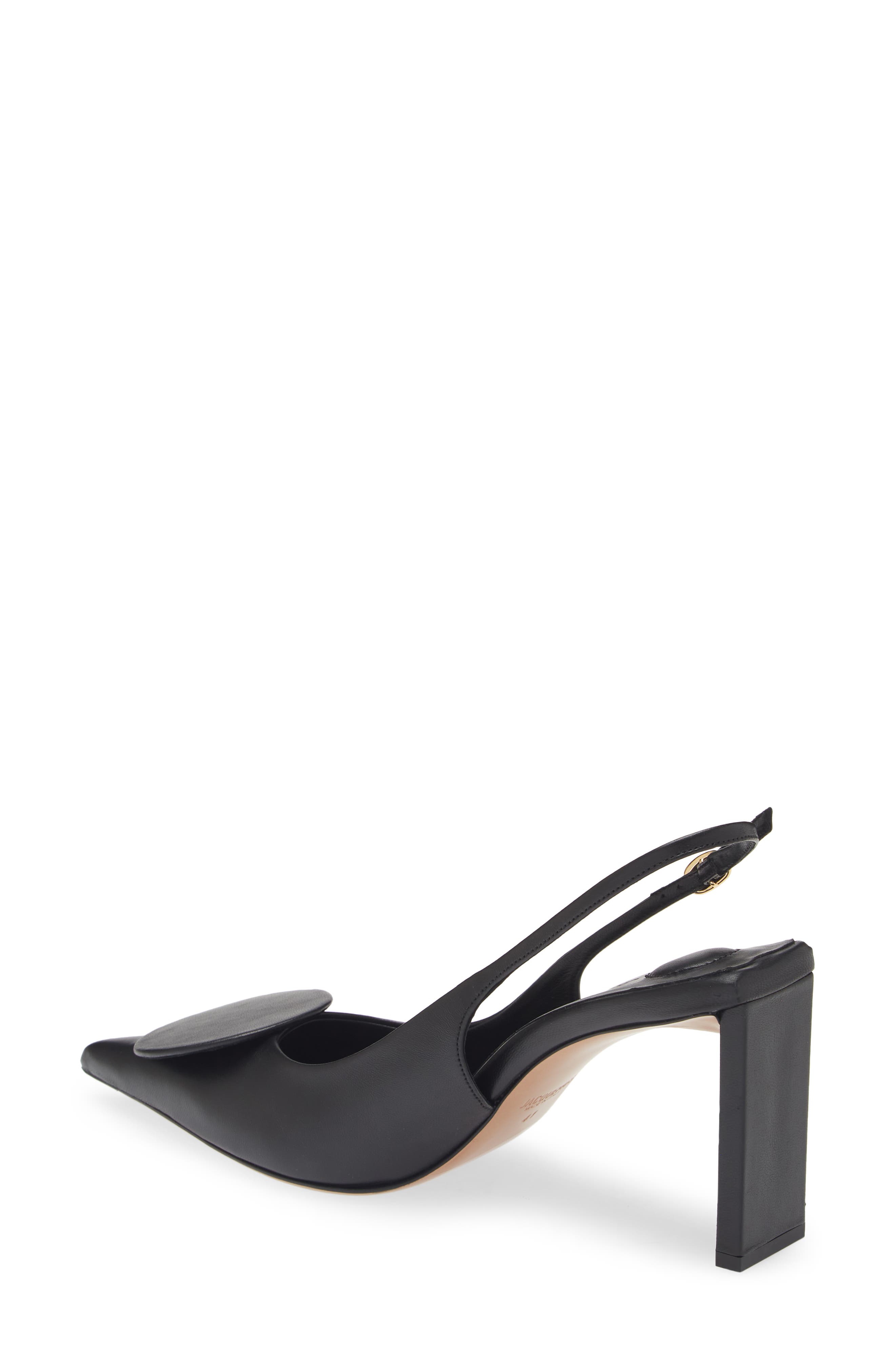 Jacquemus Mismatched Pointed Toe Slingback Pumps in Black Smart