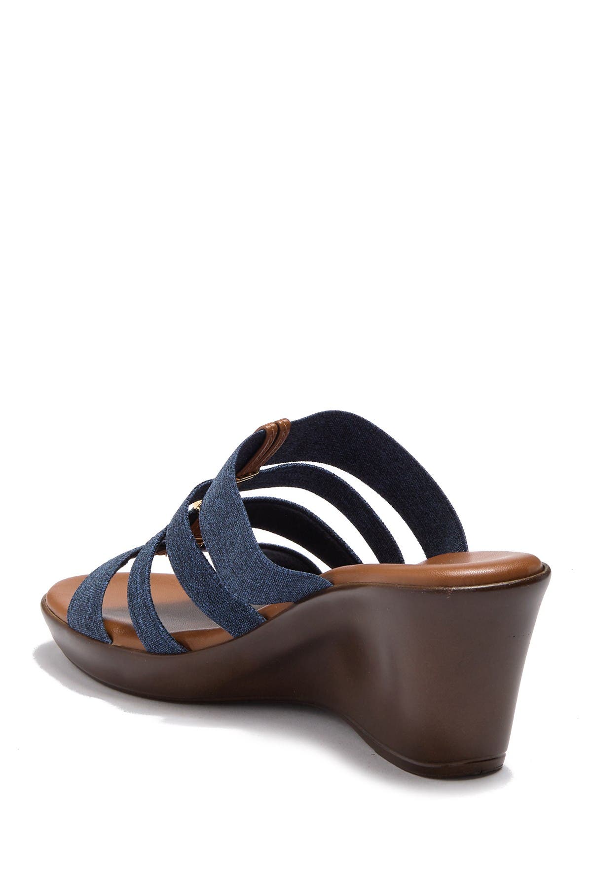 Italian Shoemakers Clover 4-band Wedge Sandal In Medium Blue