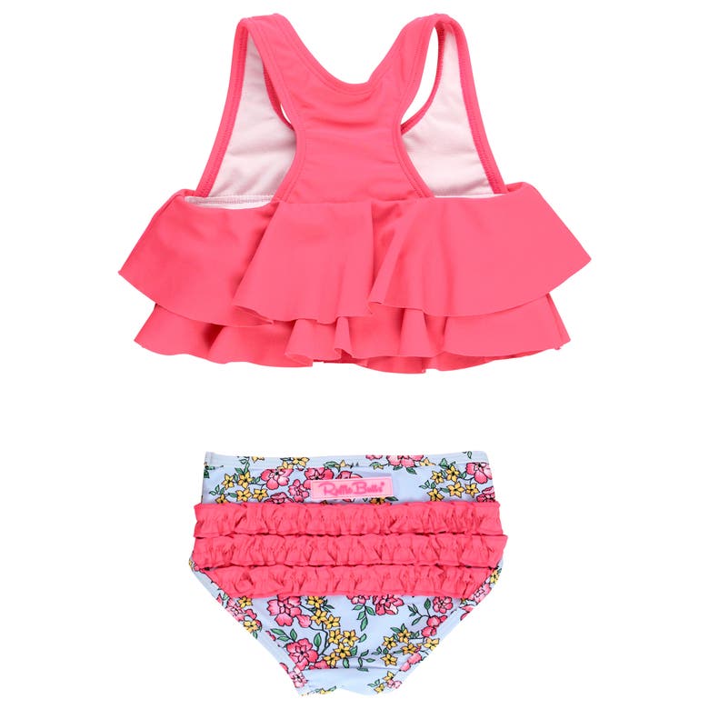Shop Rufflebutts Baby Girls Flounce Bikini In Cheerful Blossoms