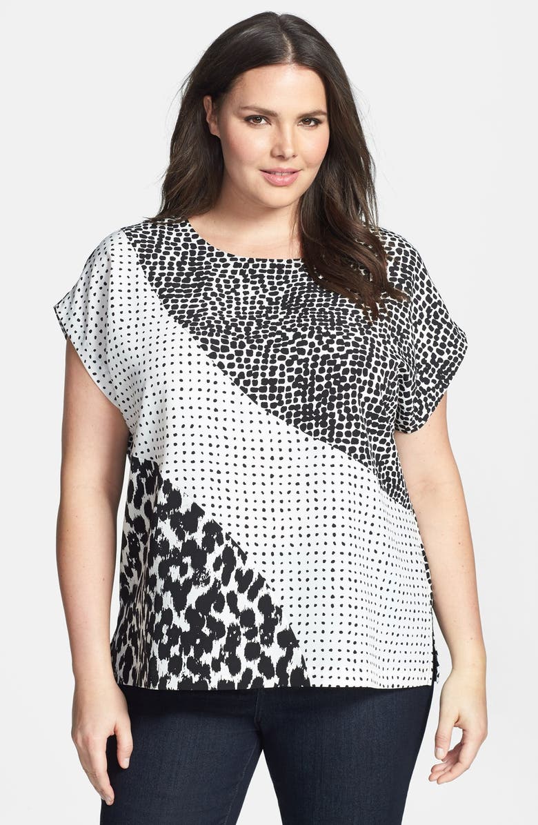 Vince Camuto 'Animal Sketches' Mixed Print Blouse (Plus Size) | Nordstrom