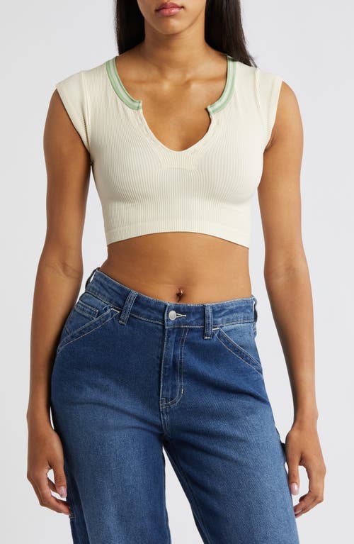 Going for Gold Crop Top in White